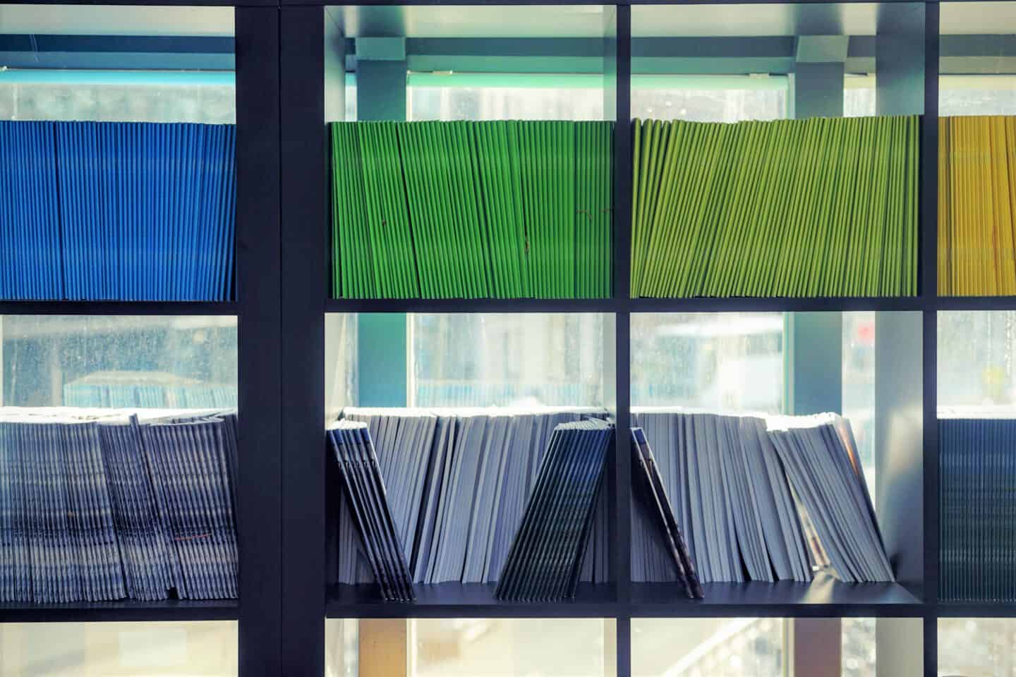 Book shelf of books