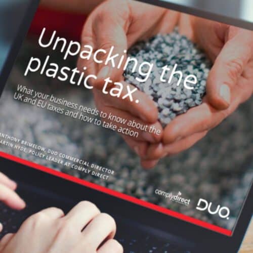 Unpacking Plastics Tax webinar on a laptop