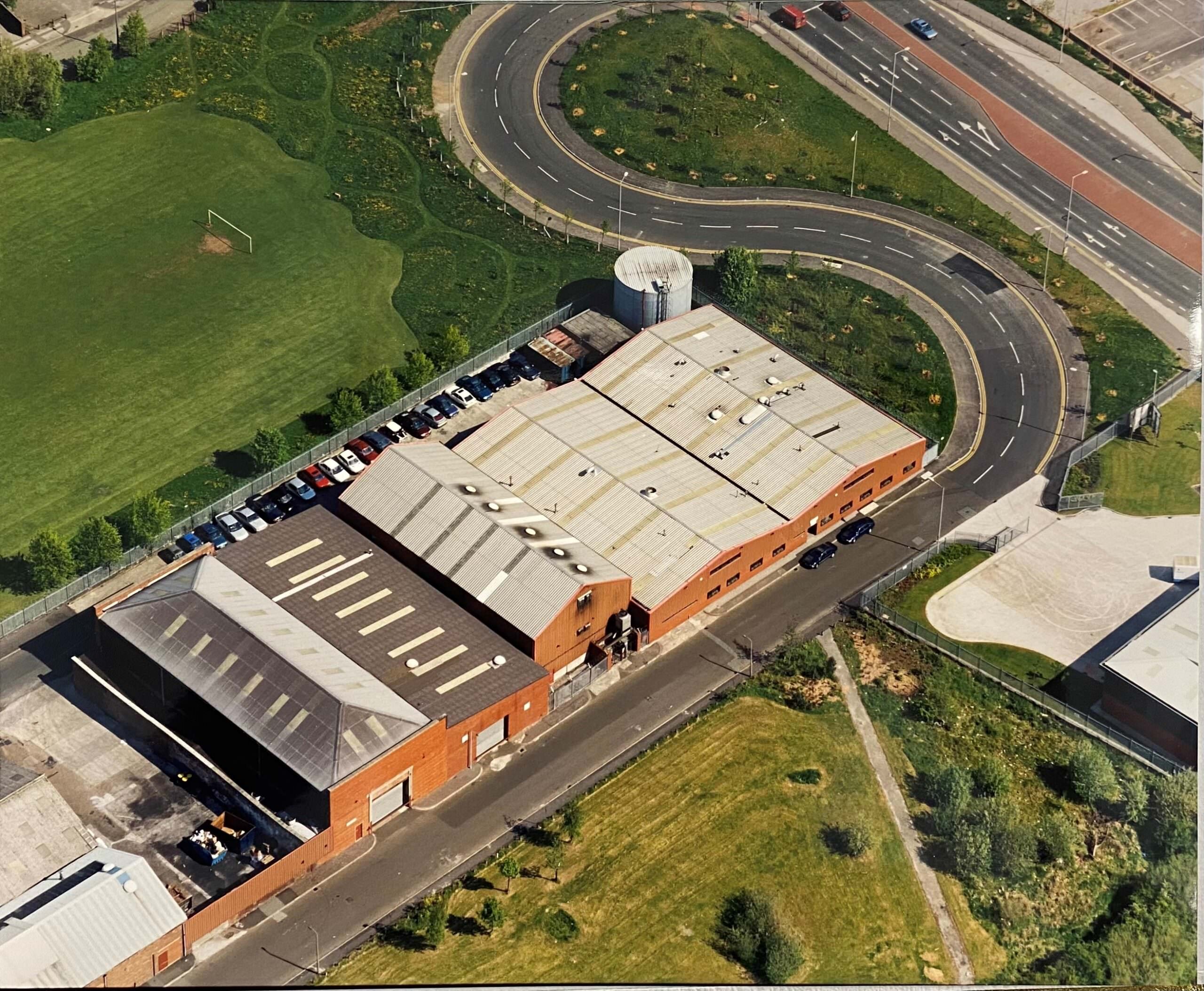 Helicopter view of Duo UK site from 1991
