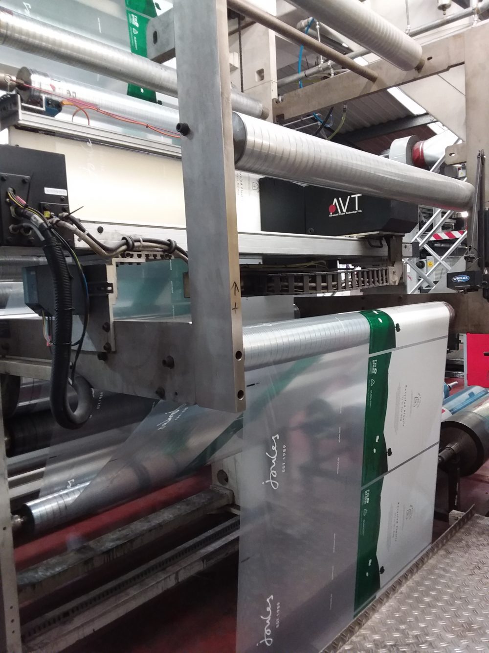 Joules Click and collect mailing bags on print machine