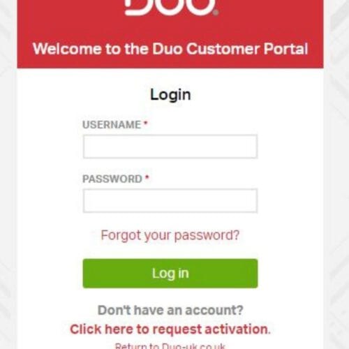 Duo ePortal log in page