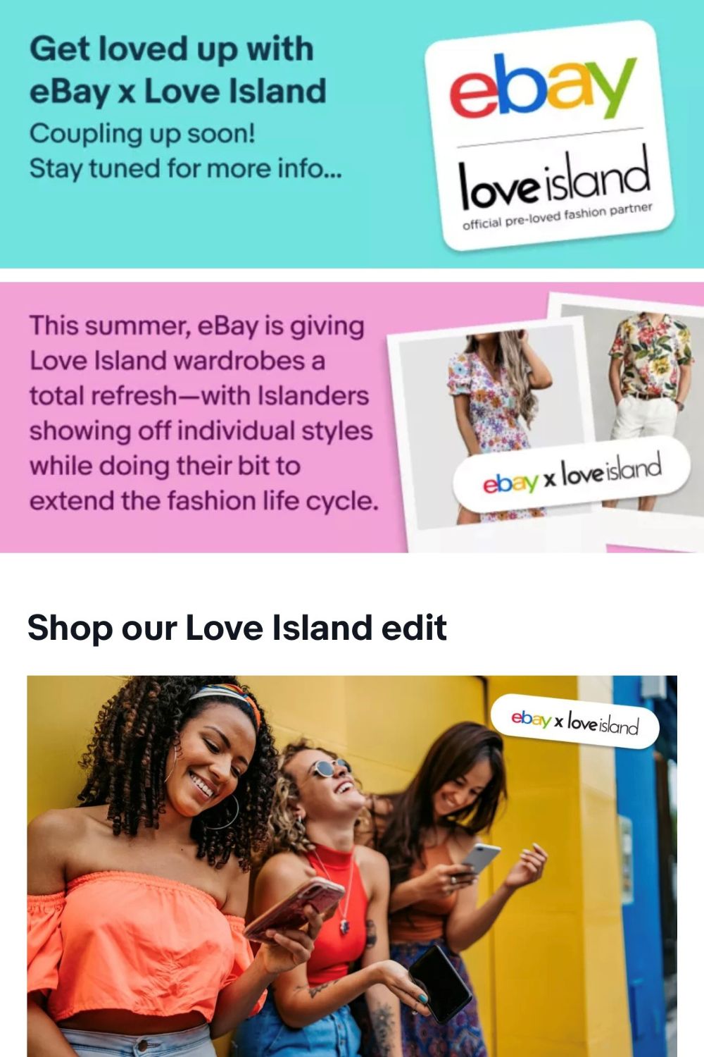 eBay and Love Island collaboration