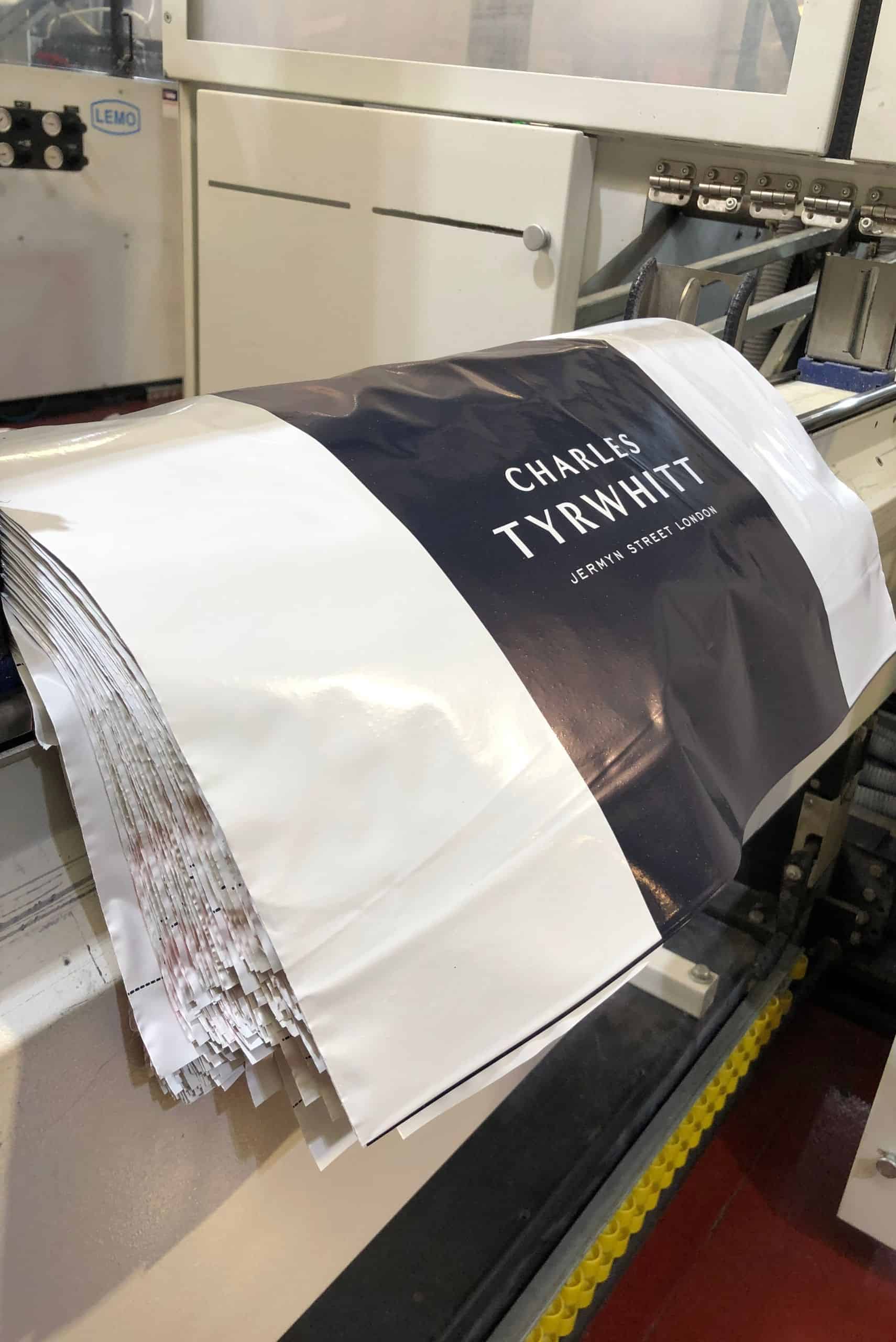 Charles Tyrwhitt mailing bags produced at Duo UK